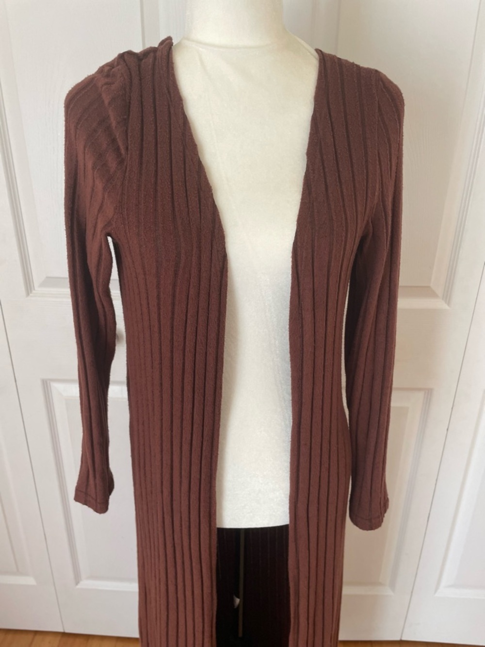 SHEIN Ribbed Knit Top in Rust Brown - Picture 5 of 5